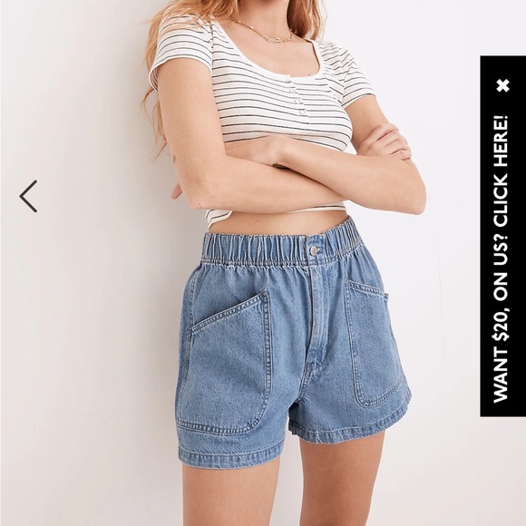 Madewell Pants - Madewell Denim Pull-On Utility Shorts sz27